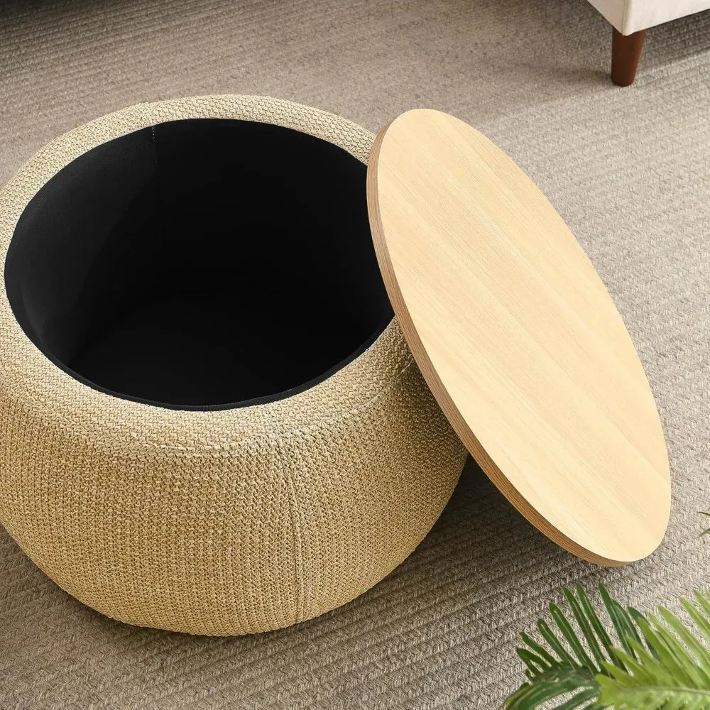 Modern Round Storage Ottoman