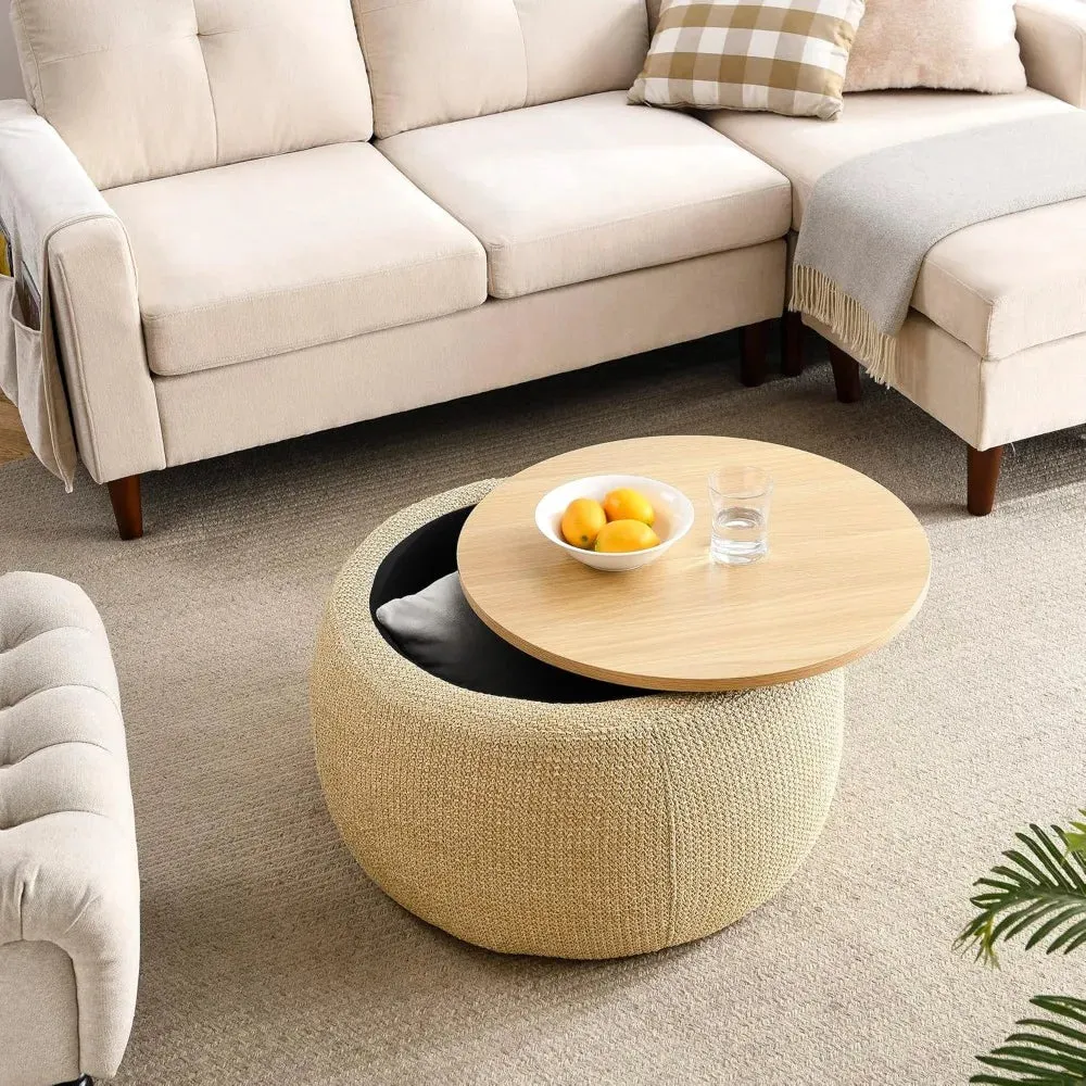 Modern Round Storage Ottoman