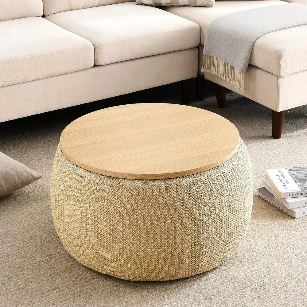 Modern Round Storage Ottoman