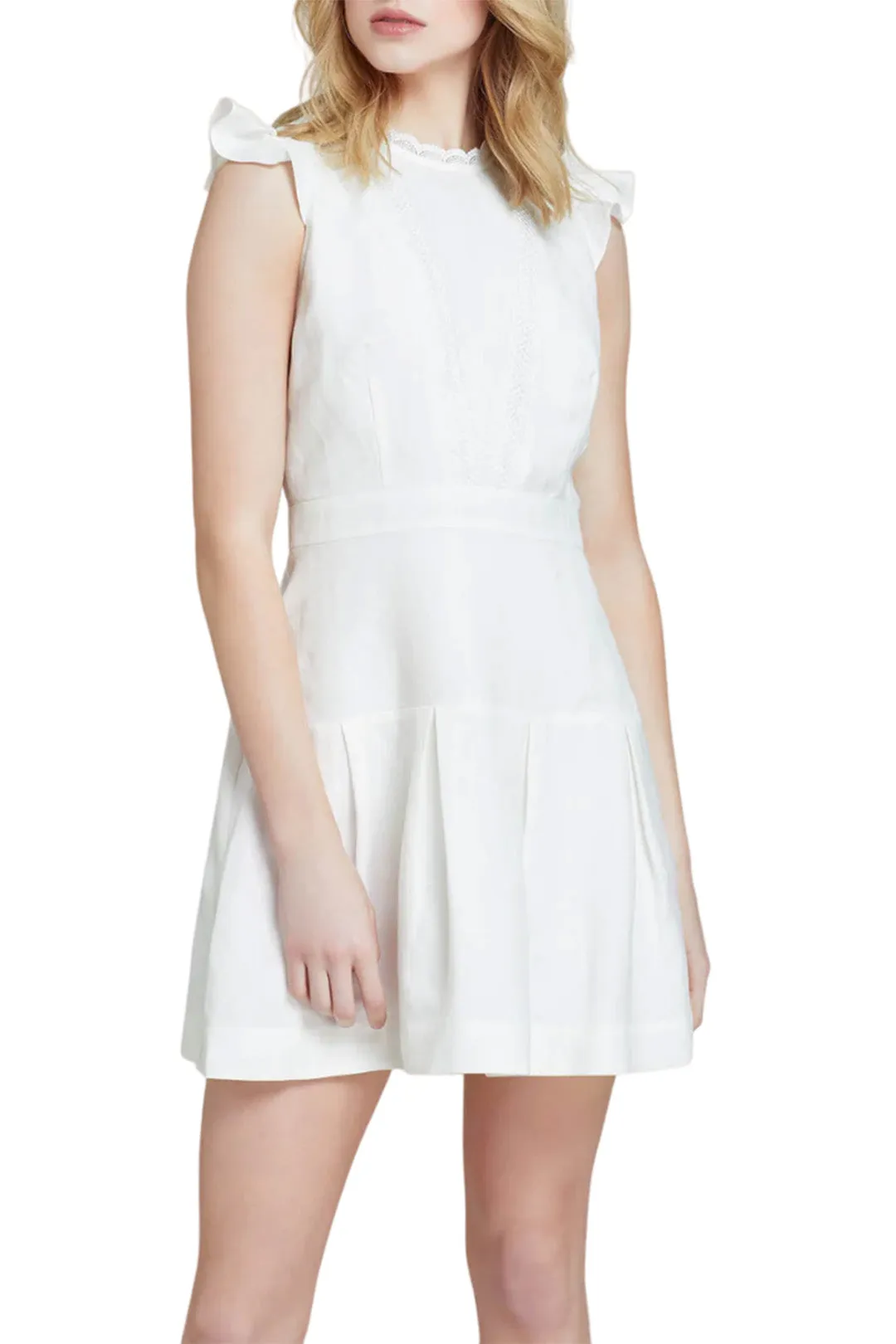 Morris Lace Insert Dress in White