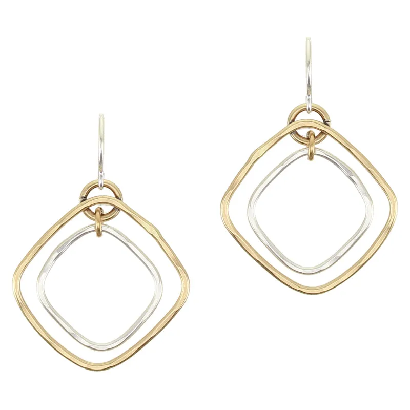 Nesting Square Rings Wire Earrings