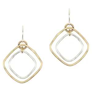 Nesting Square Rings Wire Earrings