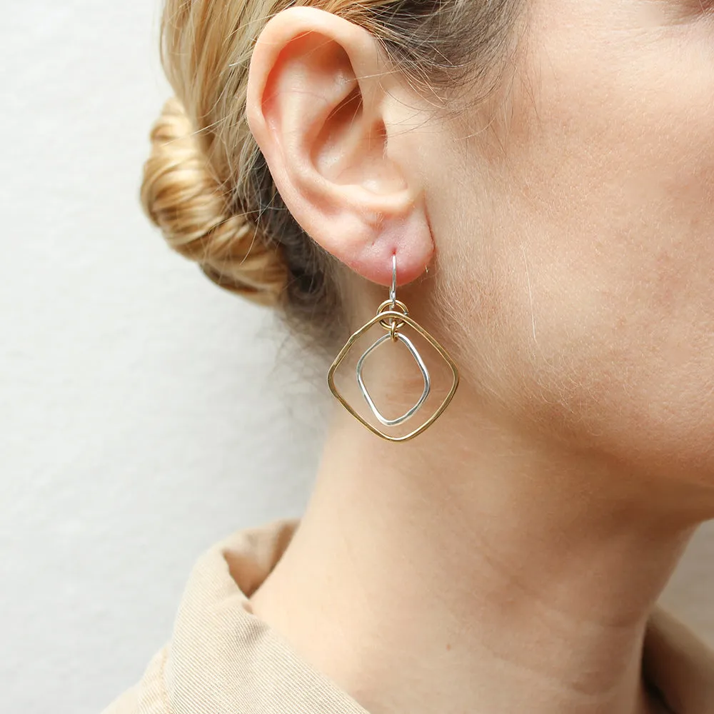 Nesting Square Rings Wire Earrings