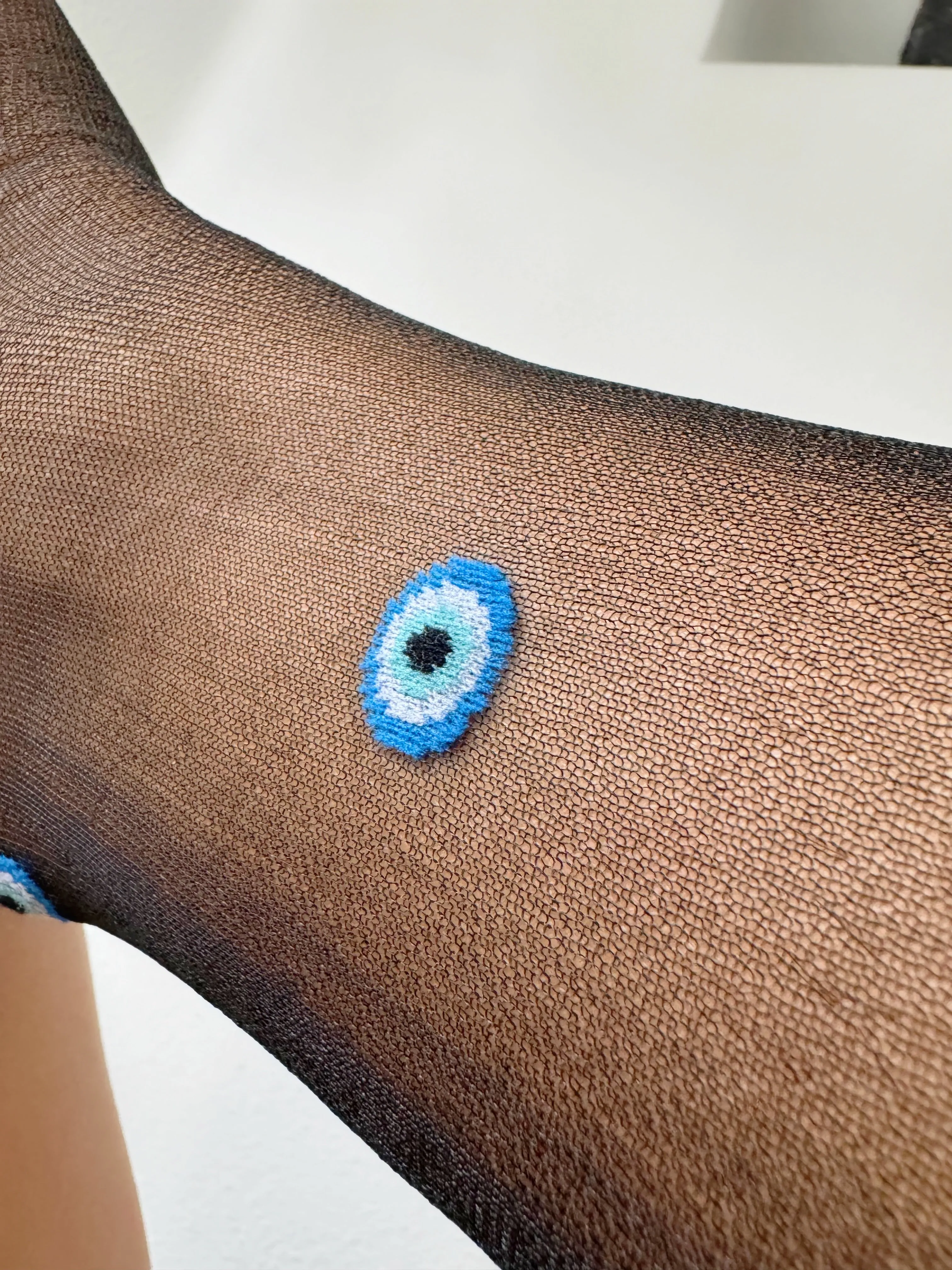 NEW! Evil Eye Sexy Sheer Fancy Fashionably Protected  Socks