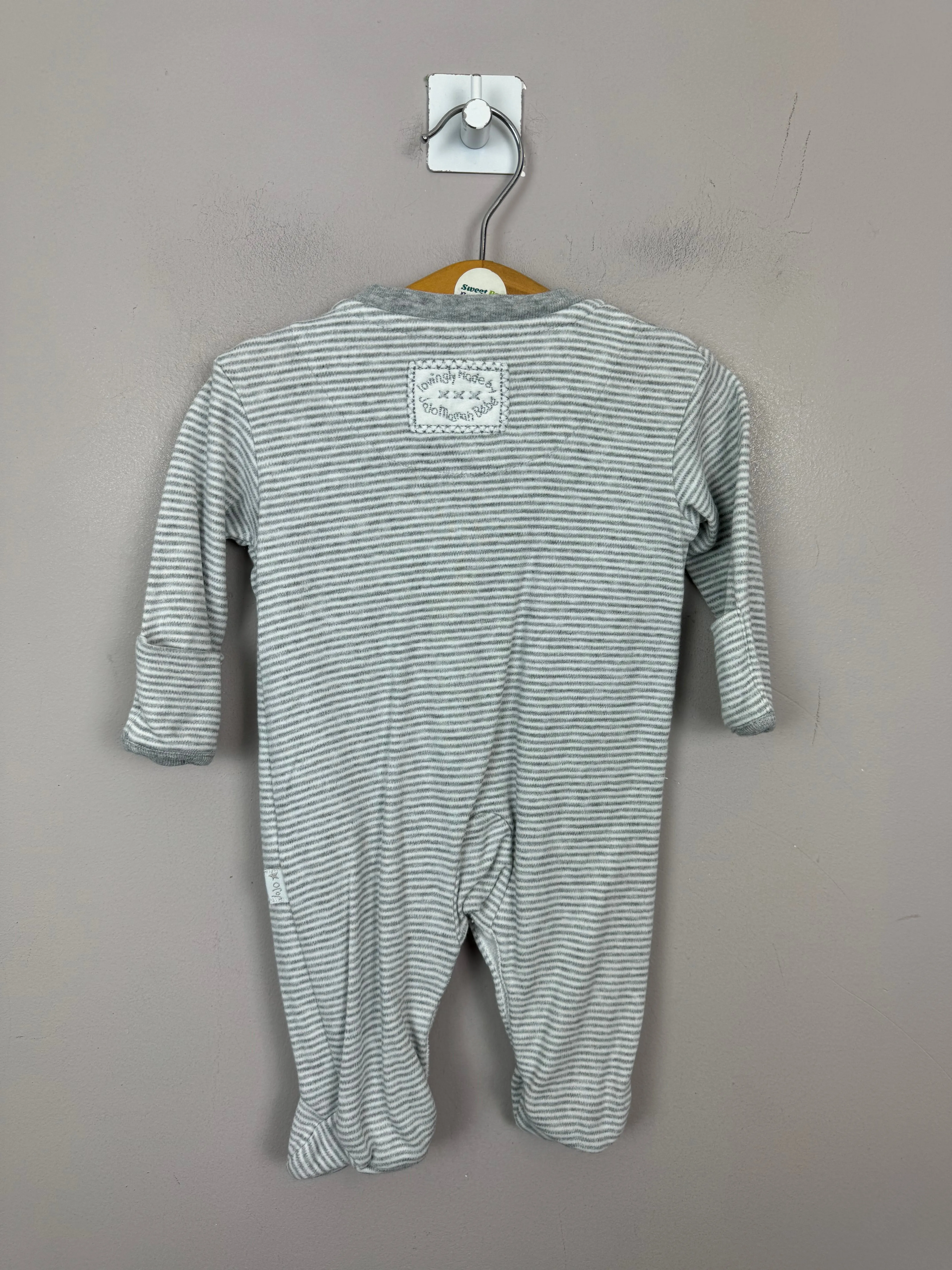 Newborn Jojo Maman Bebe grey sleepsuit