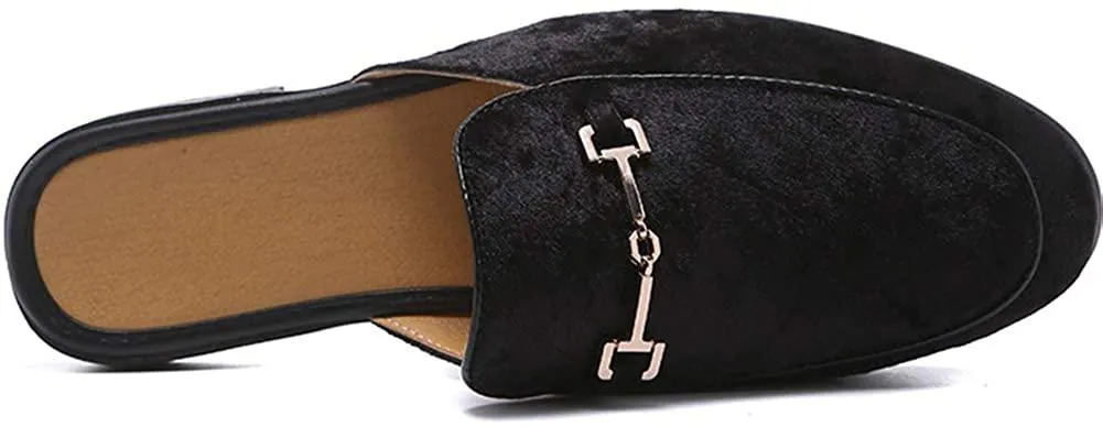 NXY Men's Mule Slippers Slip-On Loafers Suede Dress Shoes Velvet Backless Sandals Size 6.5-12.5