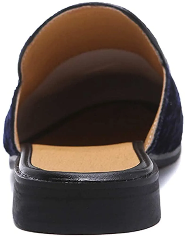 NXY Men's Mule Slippers Slip-On Loafers Suede Dress Shoes Velvet Backless Sandals Size 6.5-12.5