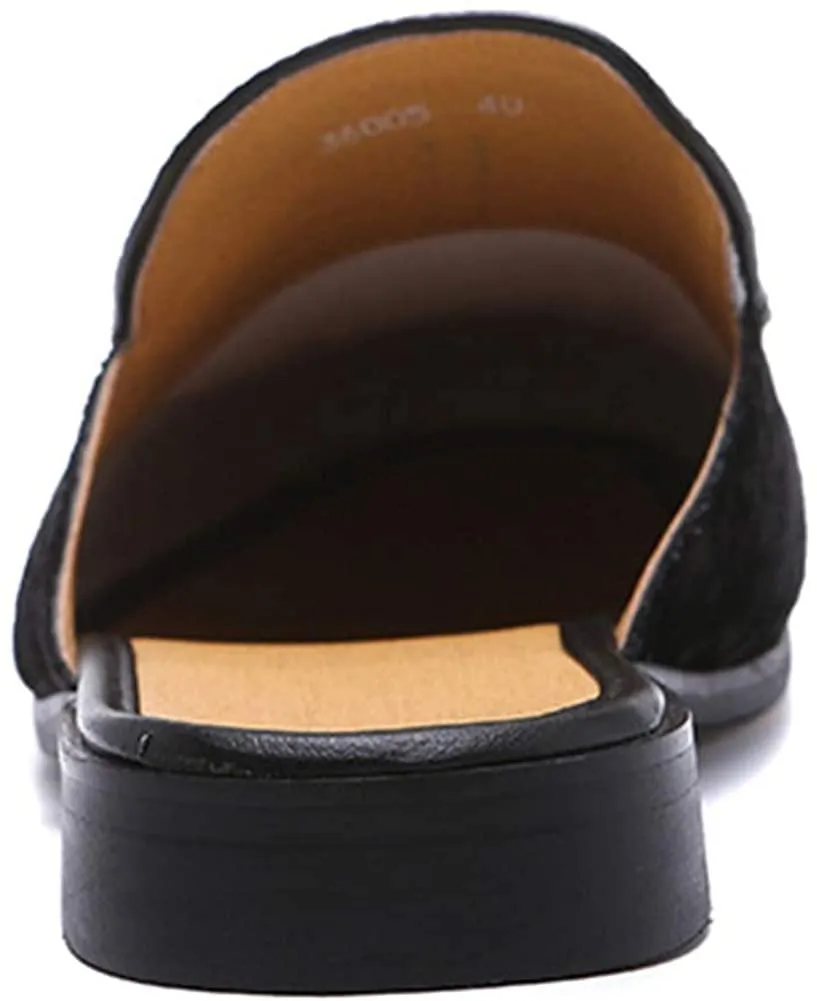 NXY Men's Mule Slippers Slip-On Loafers Suede Dress Shoes Velvet Backless Sandals Size 6.5-12.5