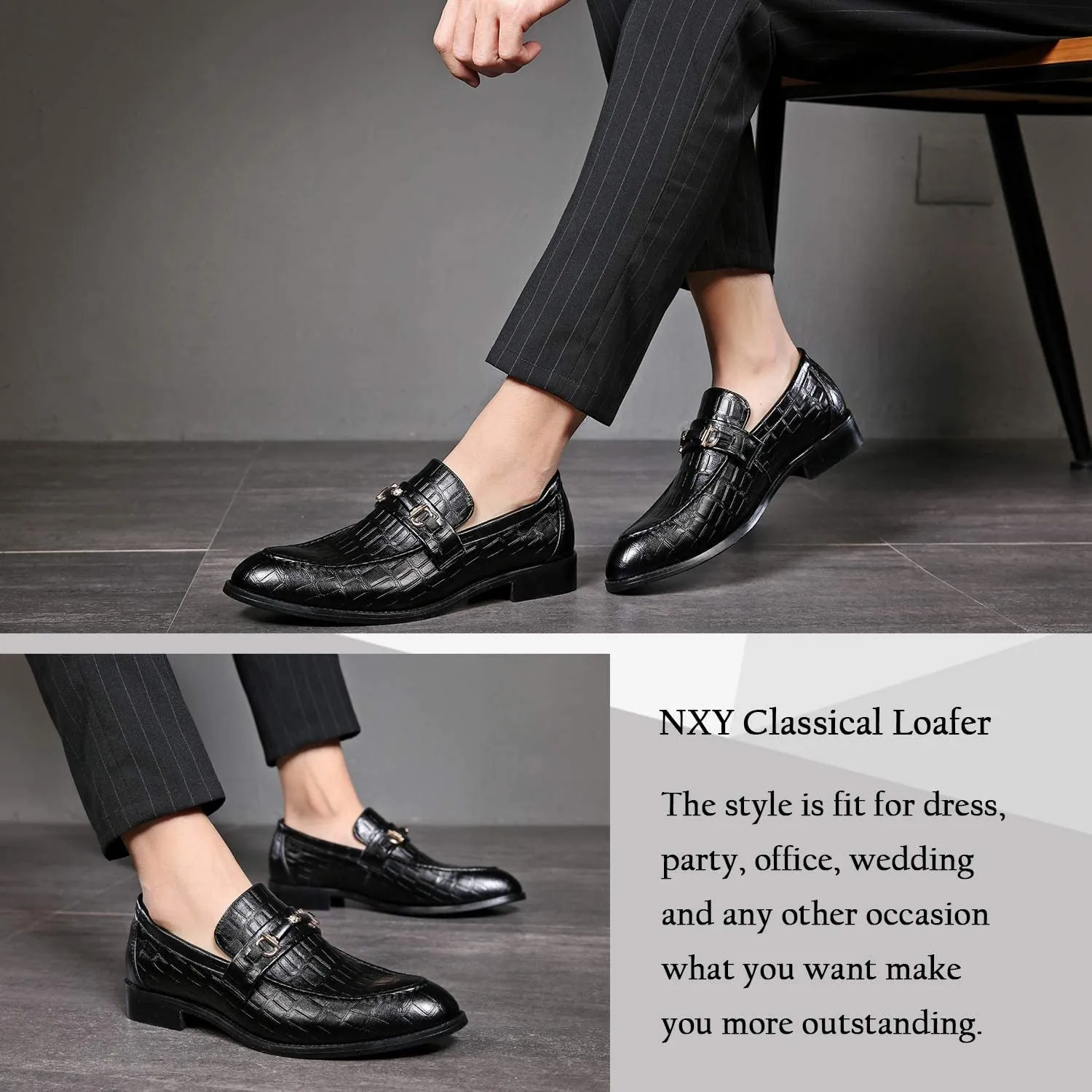 NXY White Shoes for Men丨 Men's Driving Shoes &amp; Noble Dress Shoes for Men