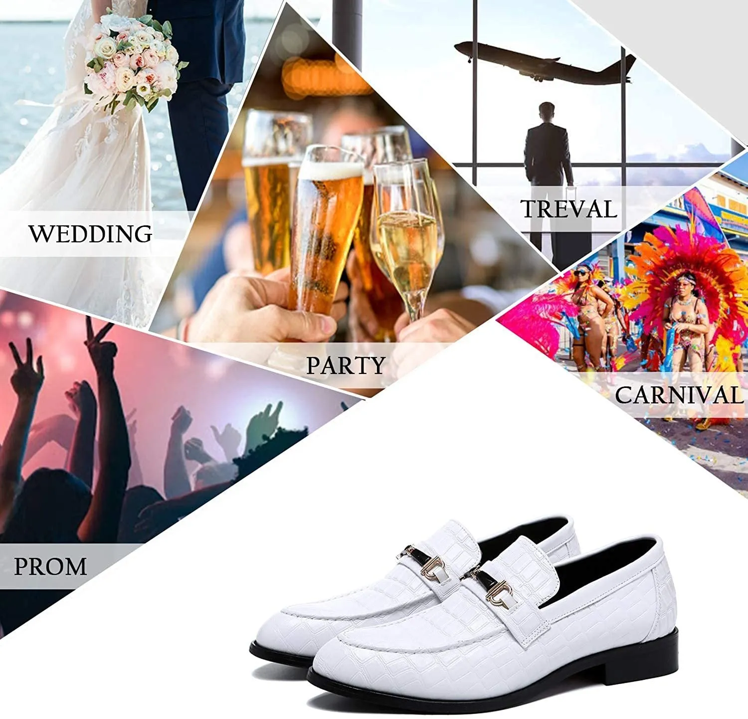 NXY White Shoes for Men丨 Men's Driving Shoes &amp; Noble Dress Shoes for Men