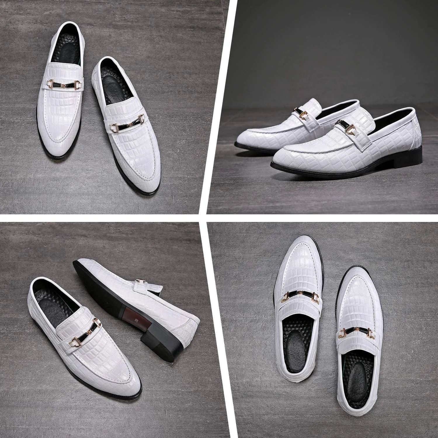 NXY White Shoes for Men丨 Men's Driving Shoes &amp; Noble Dress Shoes for Men