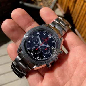 Omega 3557.50.00 Speedmaster Broad Arrow Olympic Collection Chronograph Wristwatch Box Papers