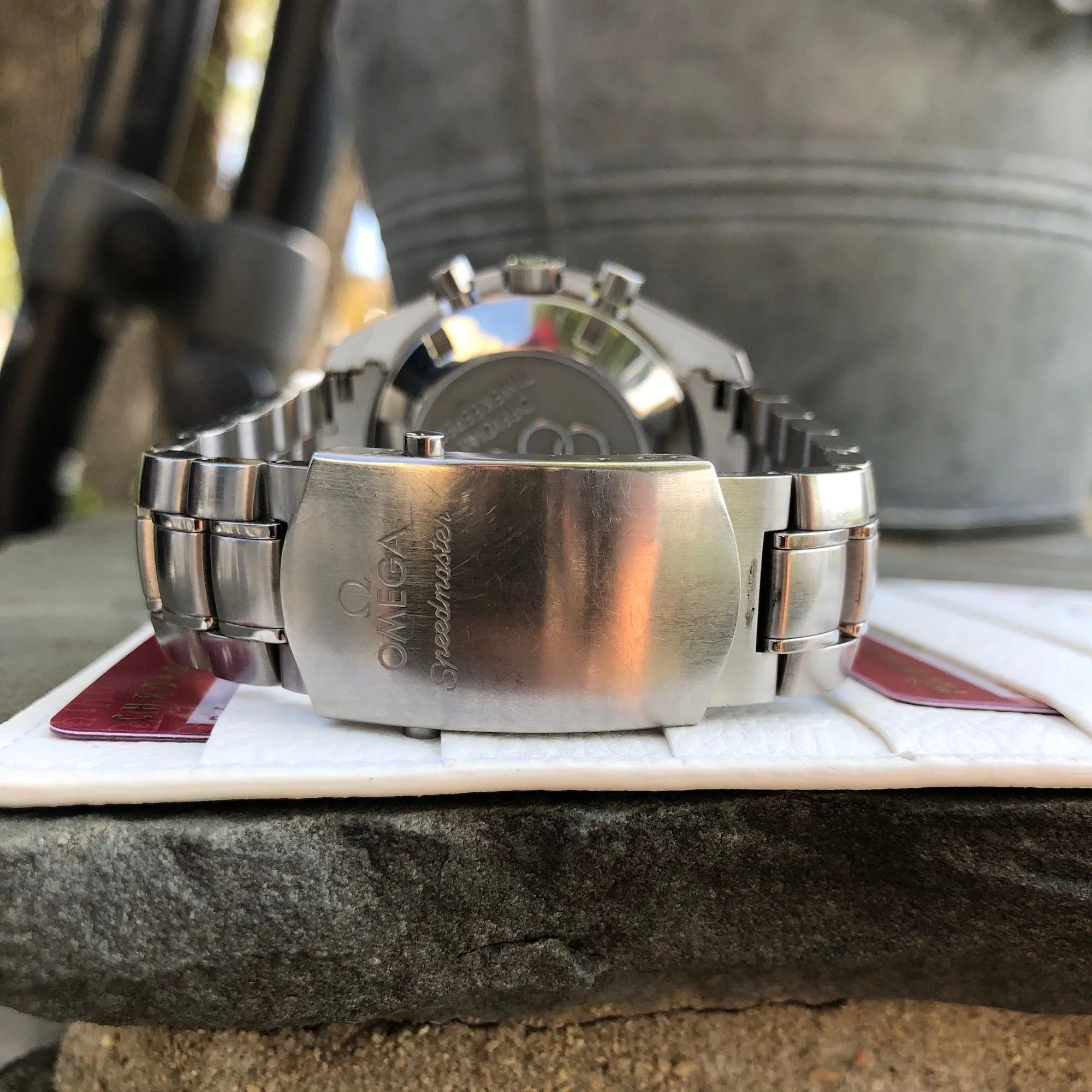 Omega 3557.50.00 Speedmaster Broad Arrow Olympic Collection Chronograph Wristwatch Box Papers