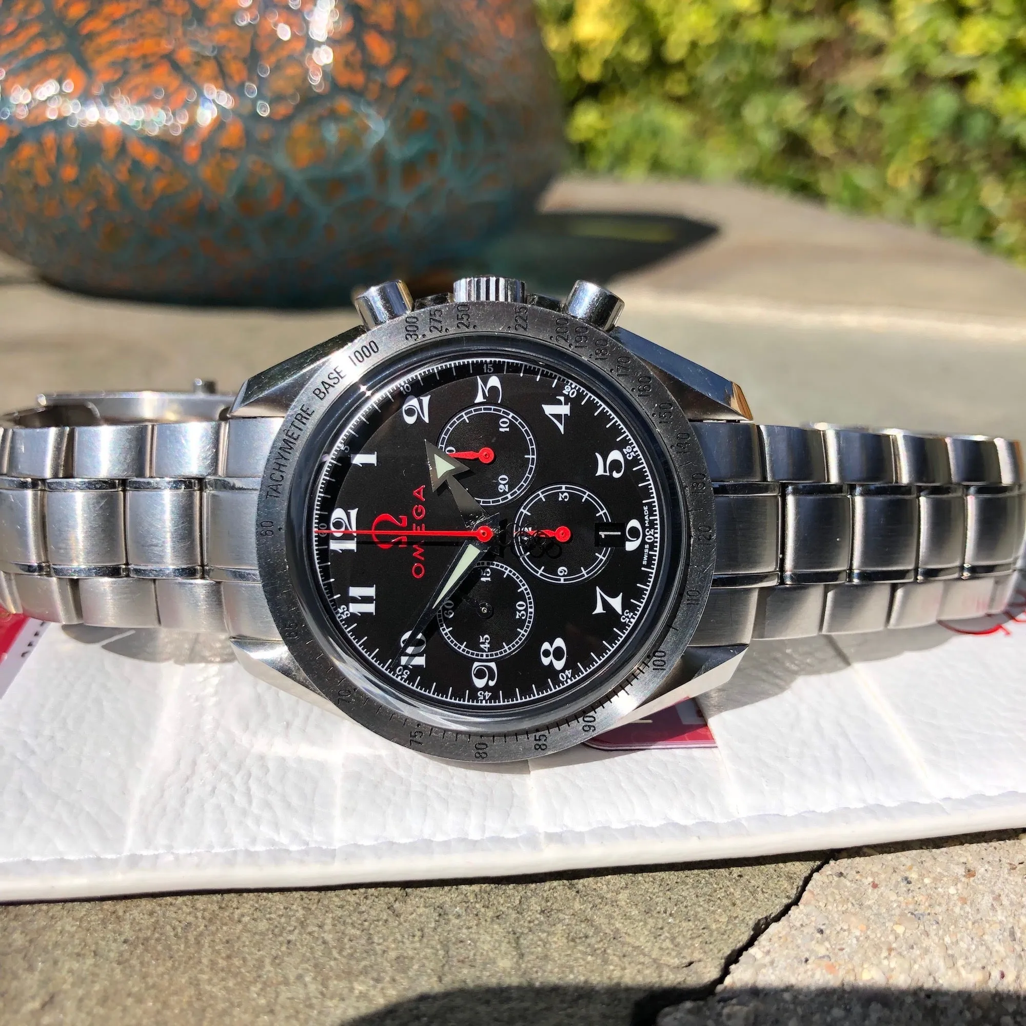 Omega 3557.50.00 Speedmaster Broad Arrow Olympic Collection Chronograph Wristwatch Box Papers
