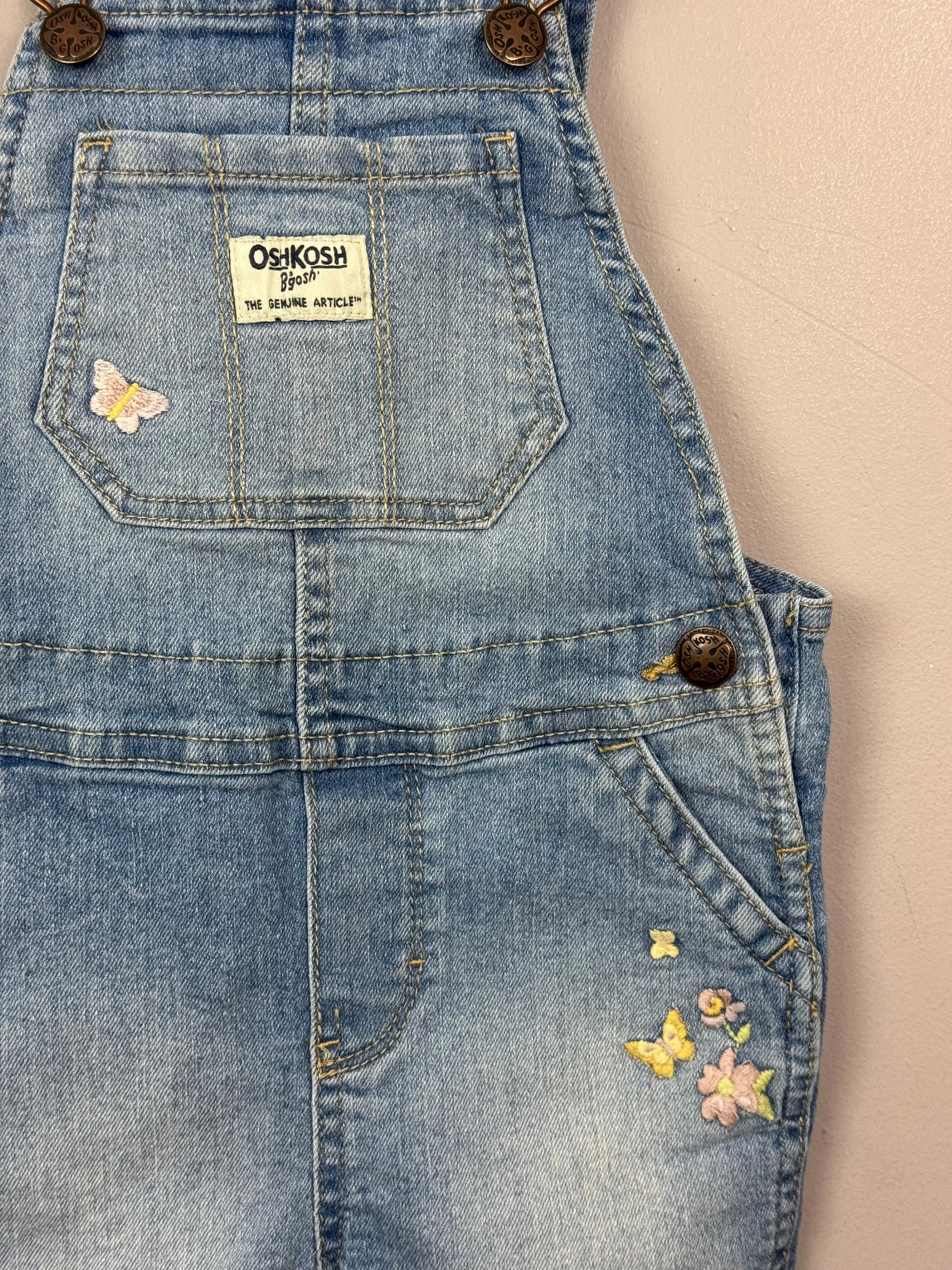 Oshkosh embroidered short denim dungarees 3y