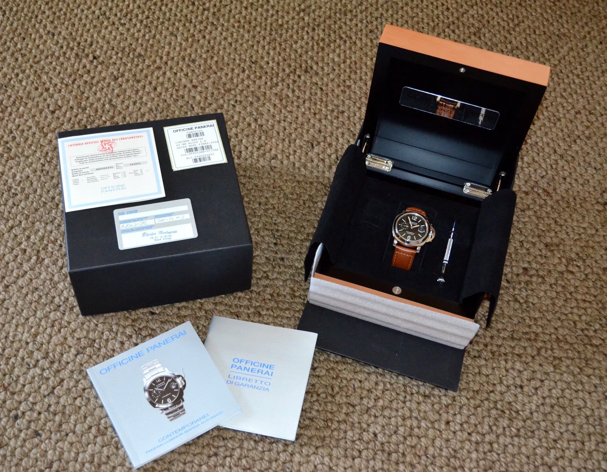 Panerai Luminor Marina PAM 104 44mm "E" Series Steel Automatic Watch