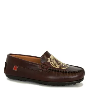 Papanatas Brown Tiger Embroidered Loafer
