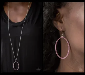 Paparazzi A Dazzling Distraction Necklace Pink and Dazzle On Demand Earrings Pink