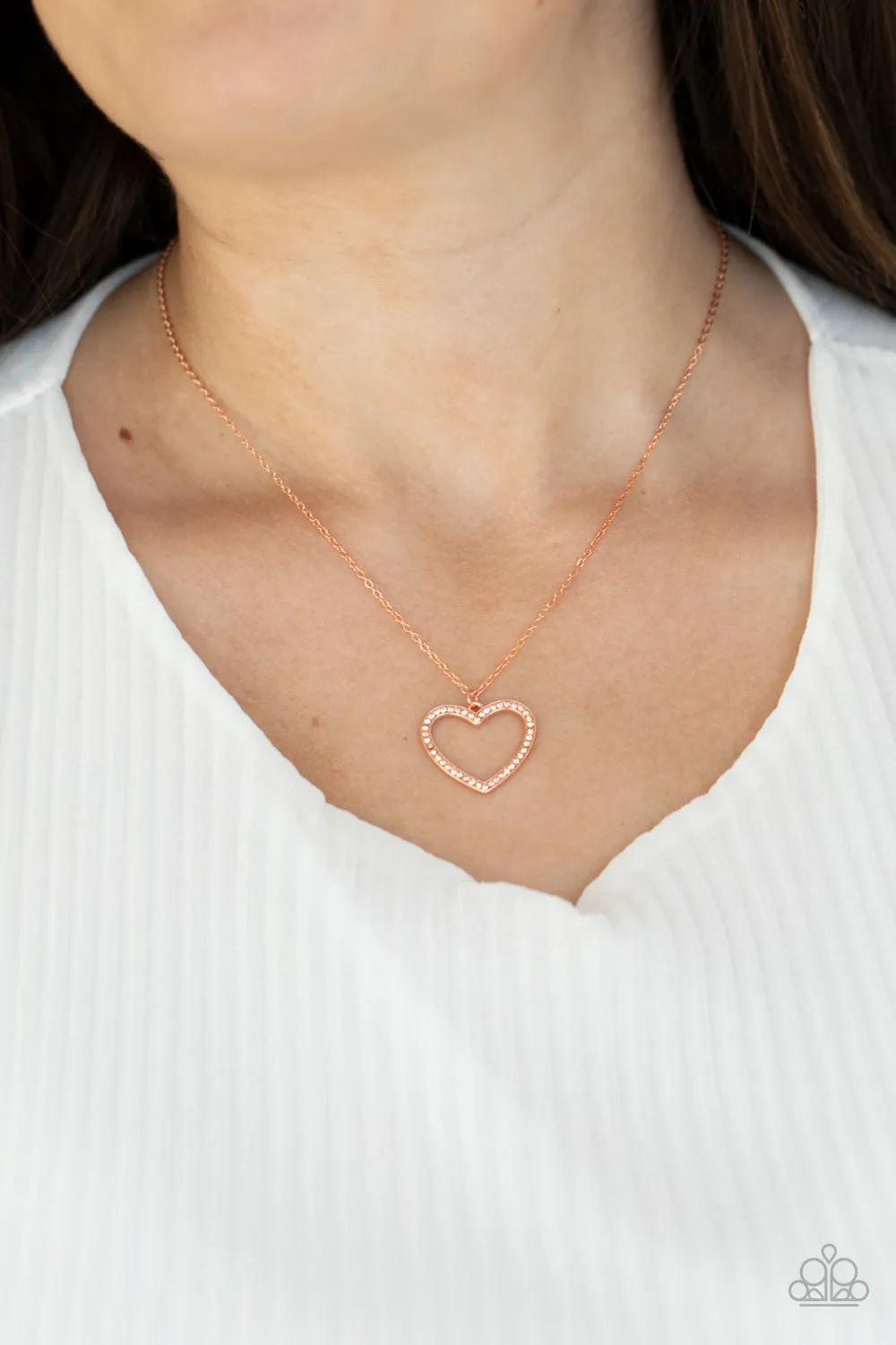 Paparazzi GLOW by Heart - Copper Heart Necklace