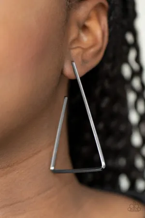 Paparazzi Go Ahead and TRI - Black Earrings