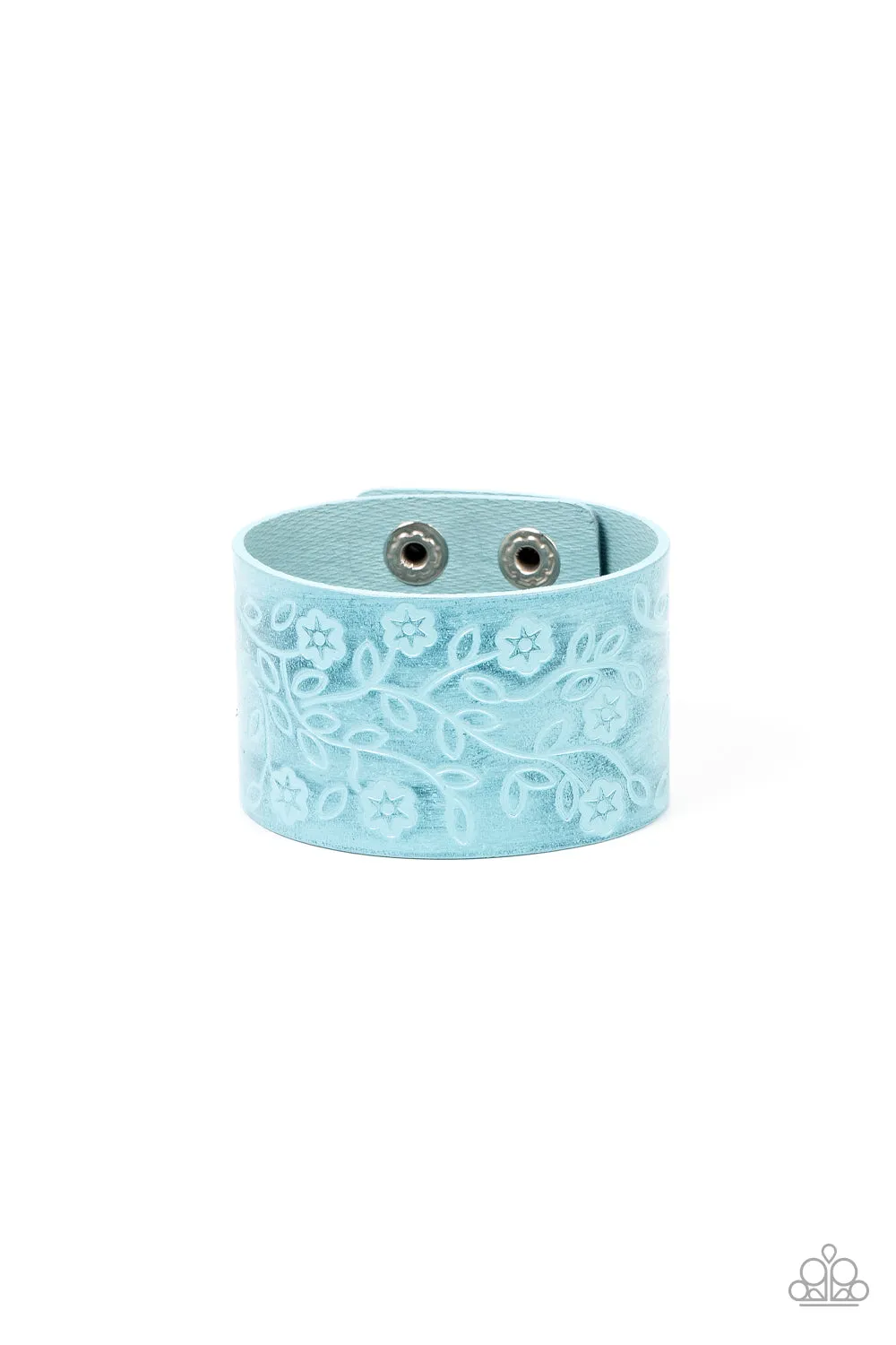 Paparazzi -Rosy Wrap Up - Blue Snap Bracelet