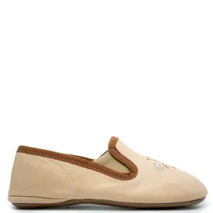 Pepe Beige Bee Embroidered Slipper Loafer