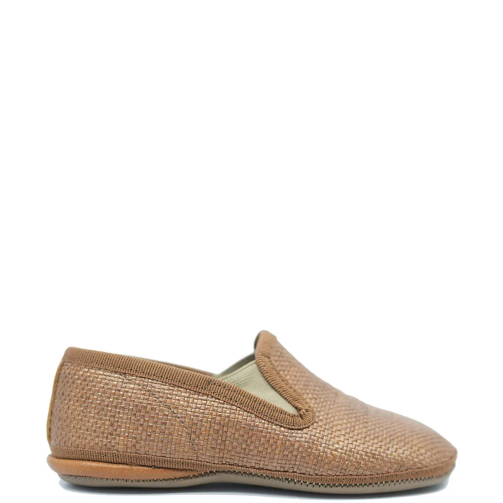 Pepe Camel Rattan Slip on Shoe