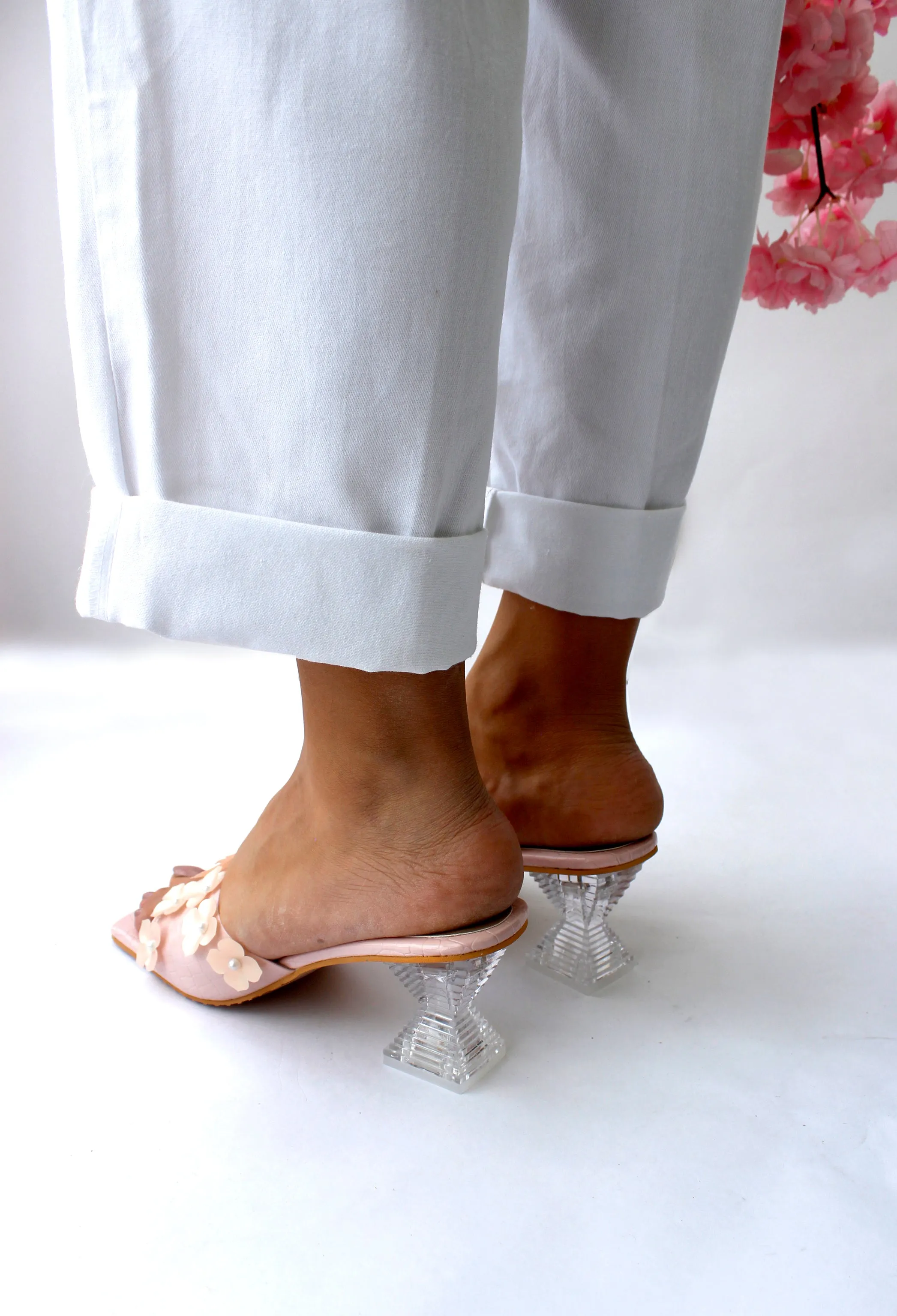 Pink Camellia Heels