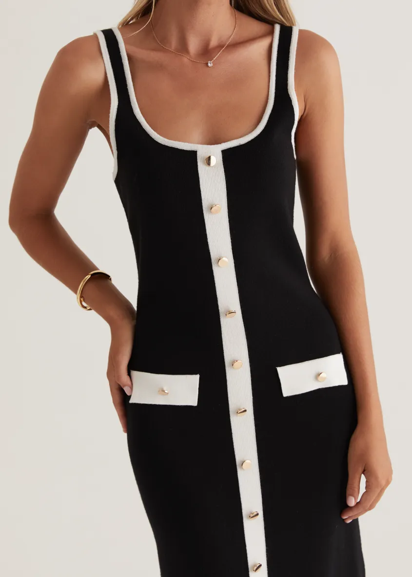 Praia Knit Maxi Dress - Black