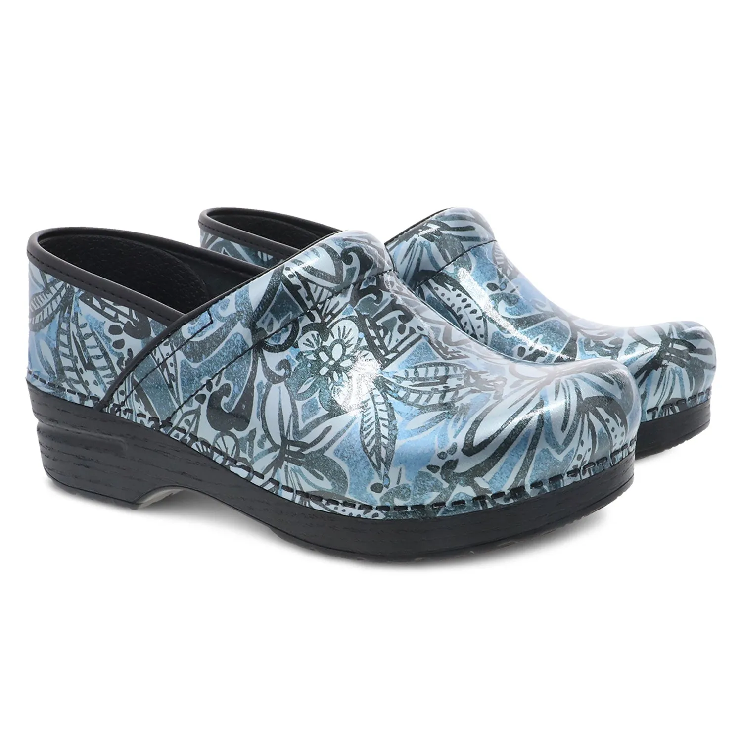 Professional Floral Patent Denim