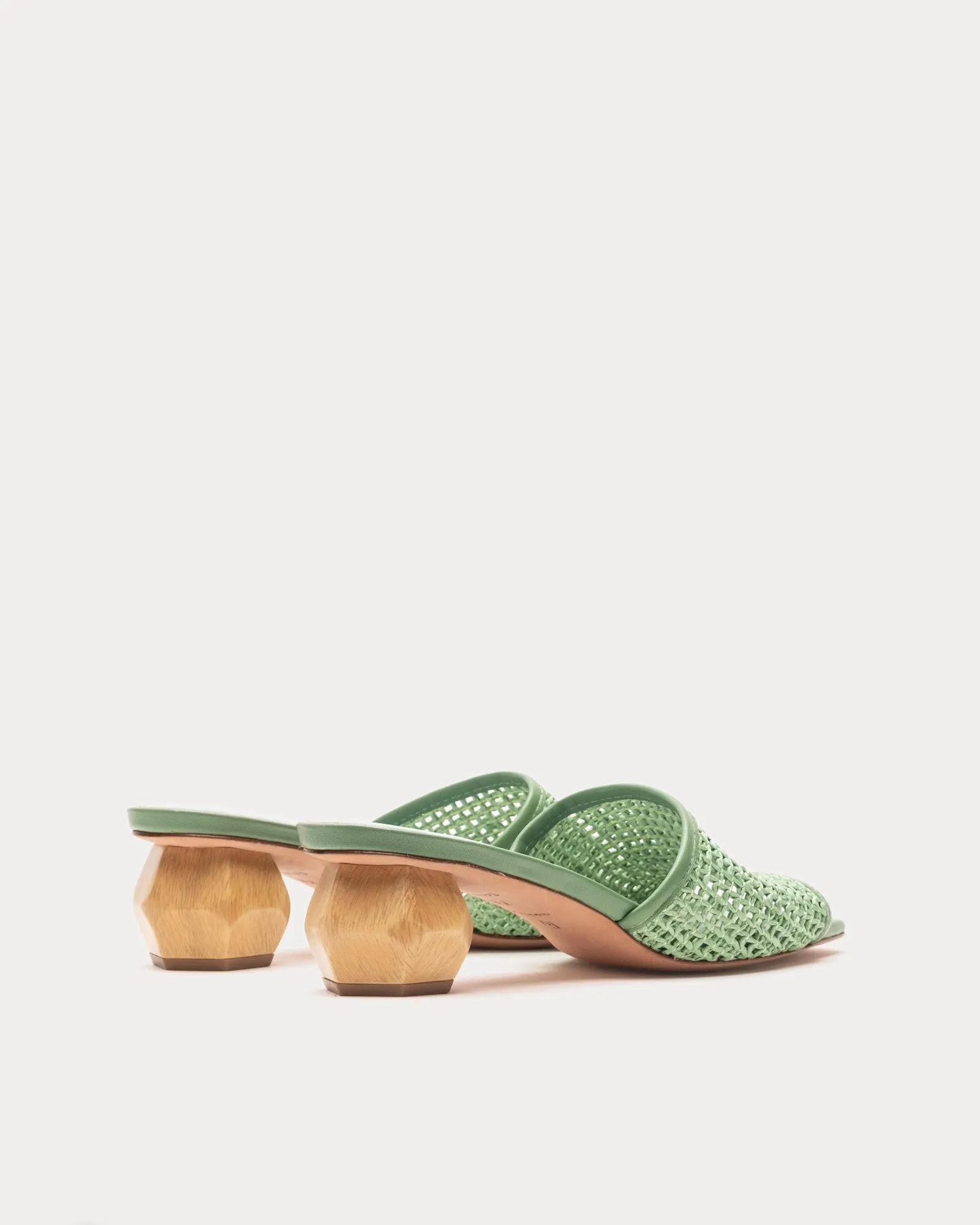 Raffia Mesh Slide - Green