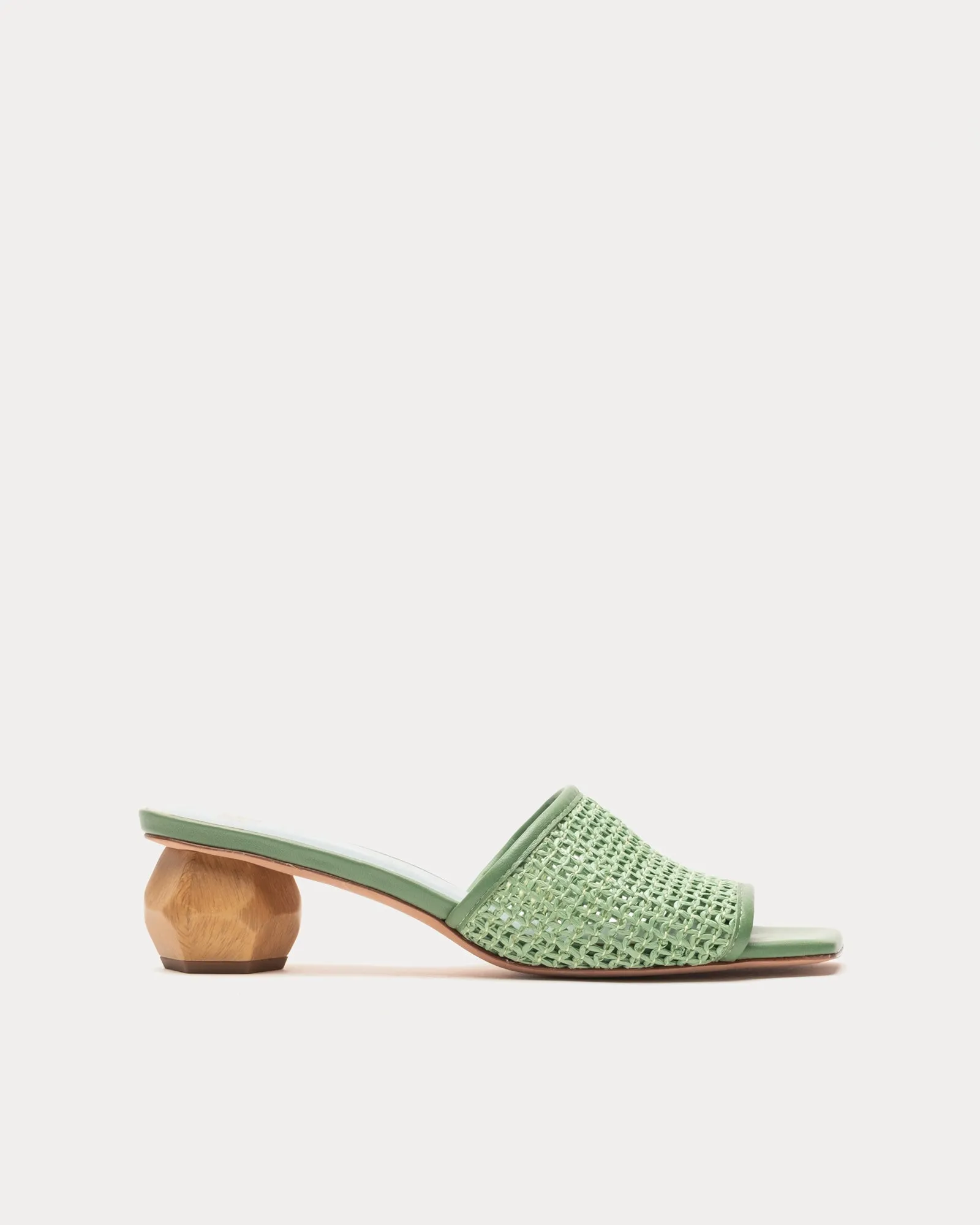 Raffia Mesh Slide - Green