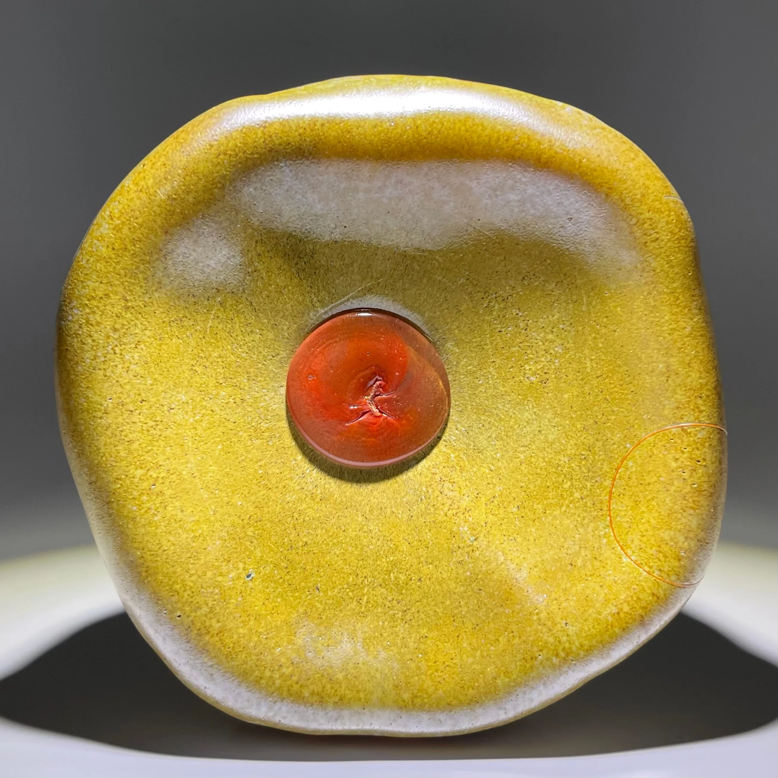 Rare Ro Purser & Richard Marquis 1986 Noble Effort Art Glass Paperweight Murrini on Iridescent Stone