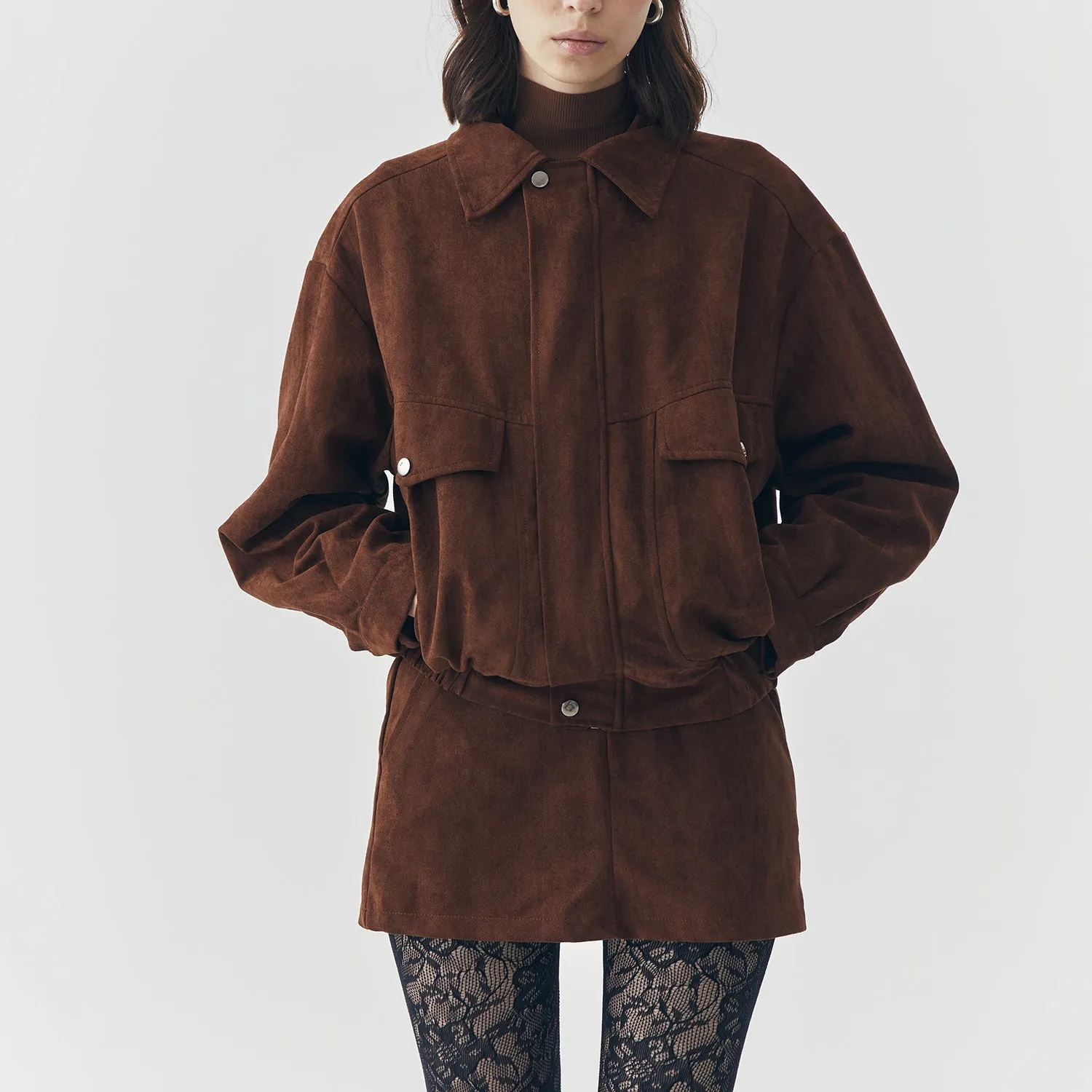REMI SUEDE JACKET AND SKORT SET