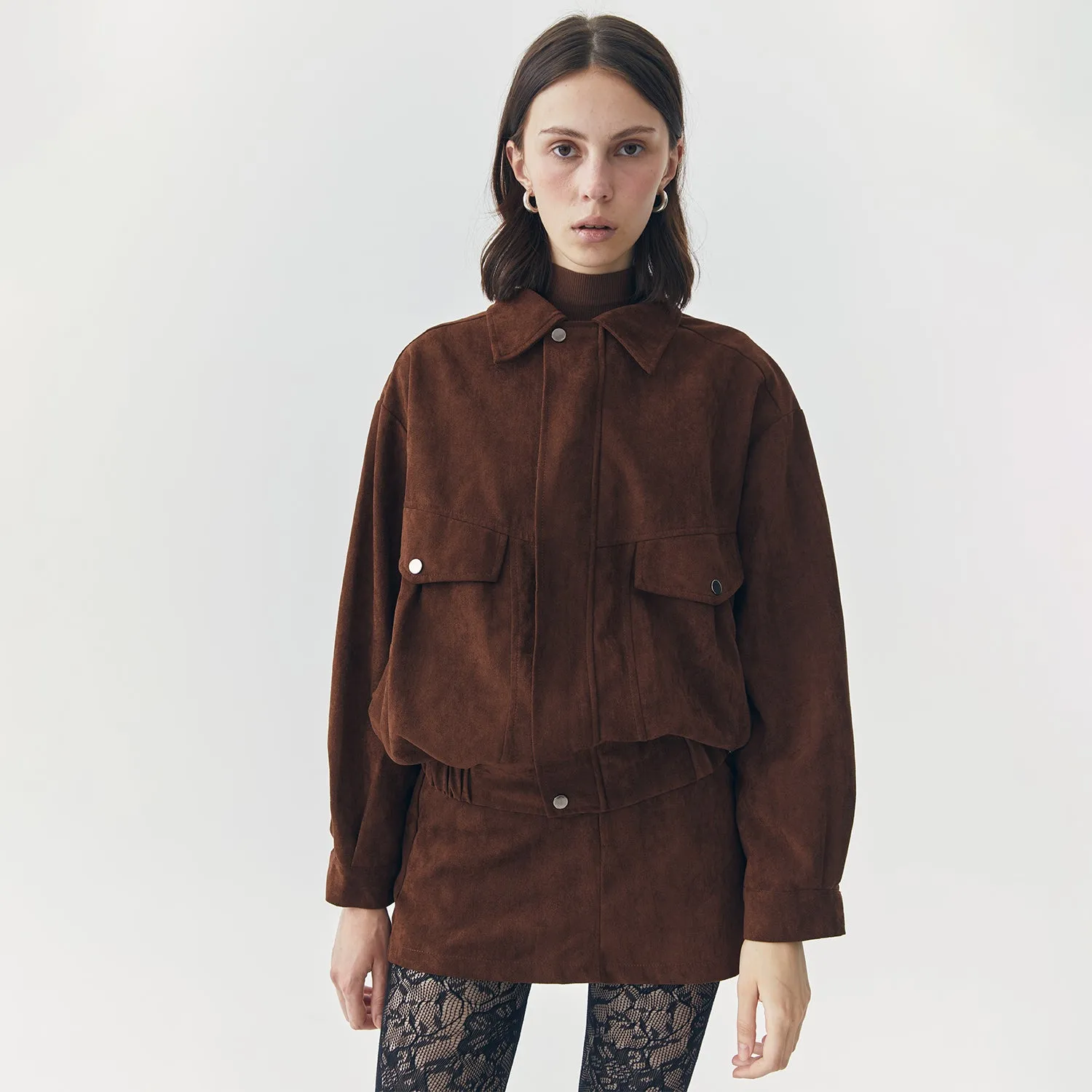 REMI SUEDE JACKET AND SKORT SET