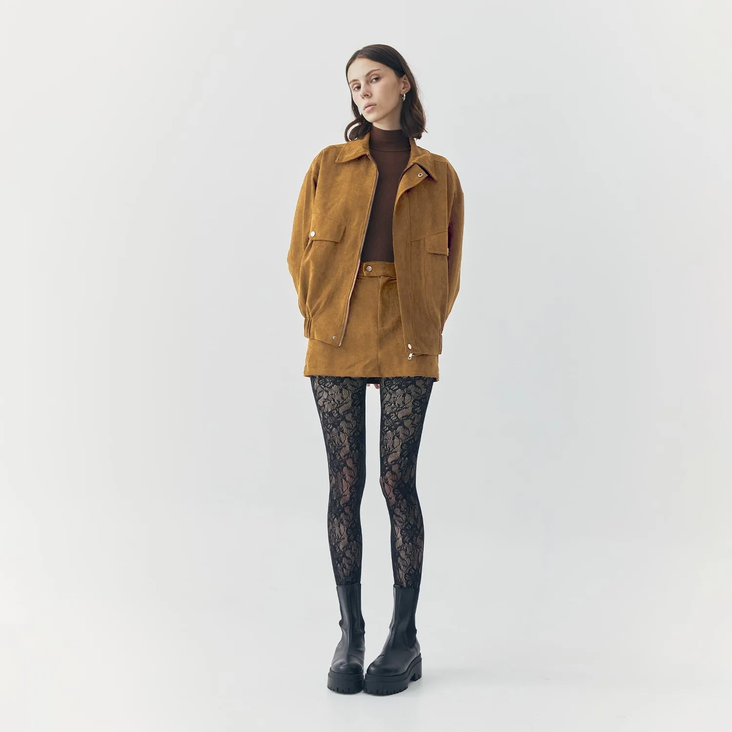 REMI SUEDE JACKET AND SKORT SET