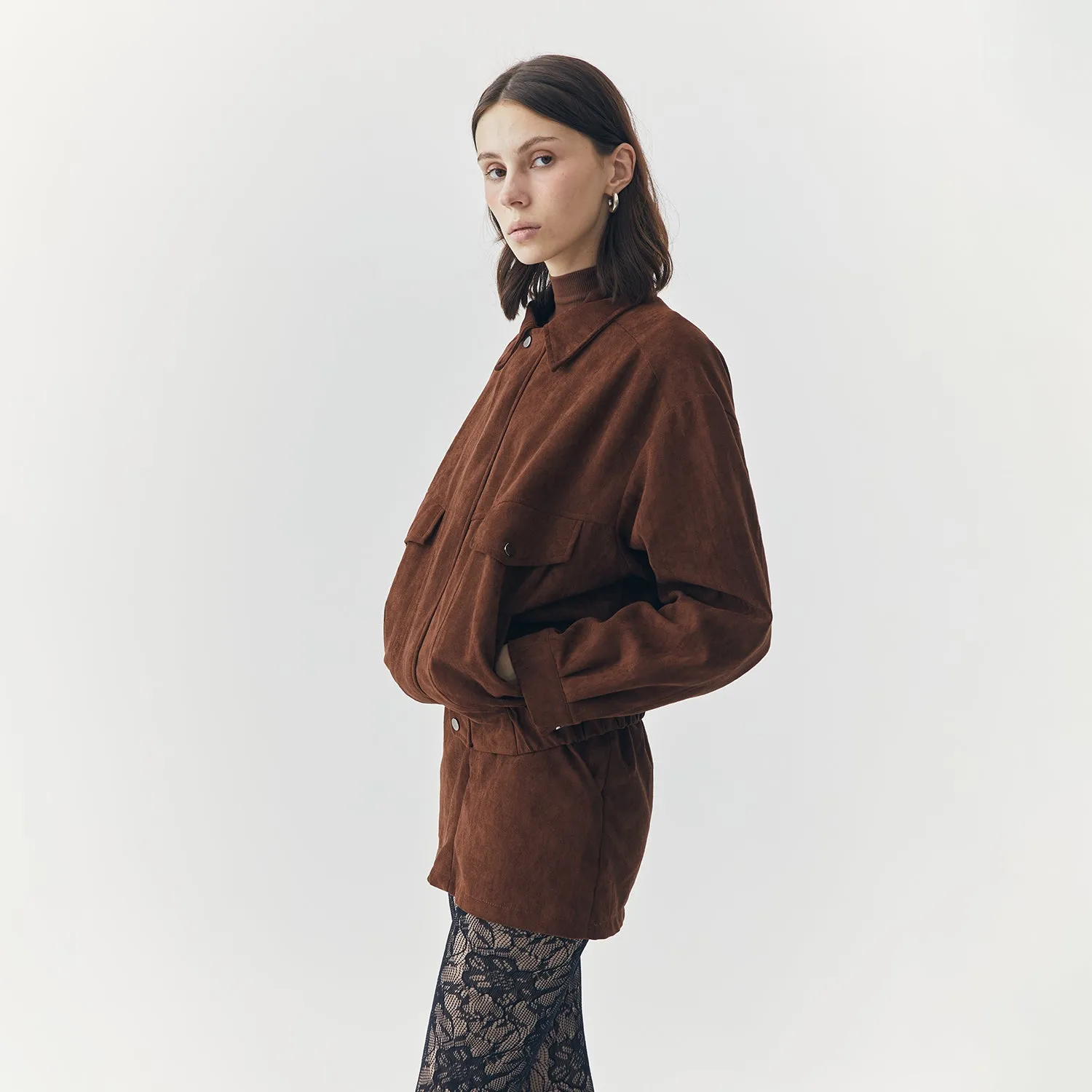 REMI SUEDE JACKET AND SKORT SET