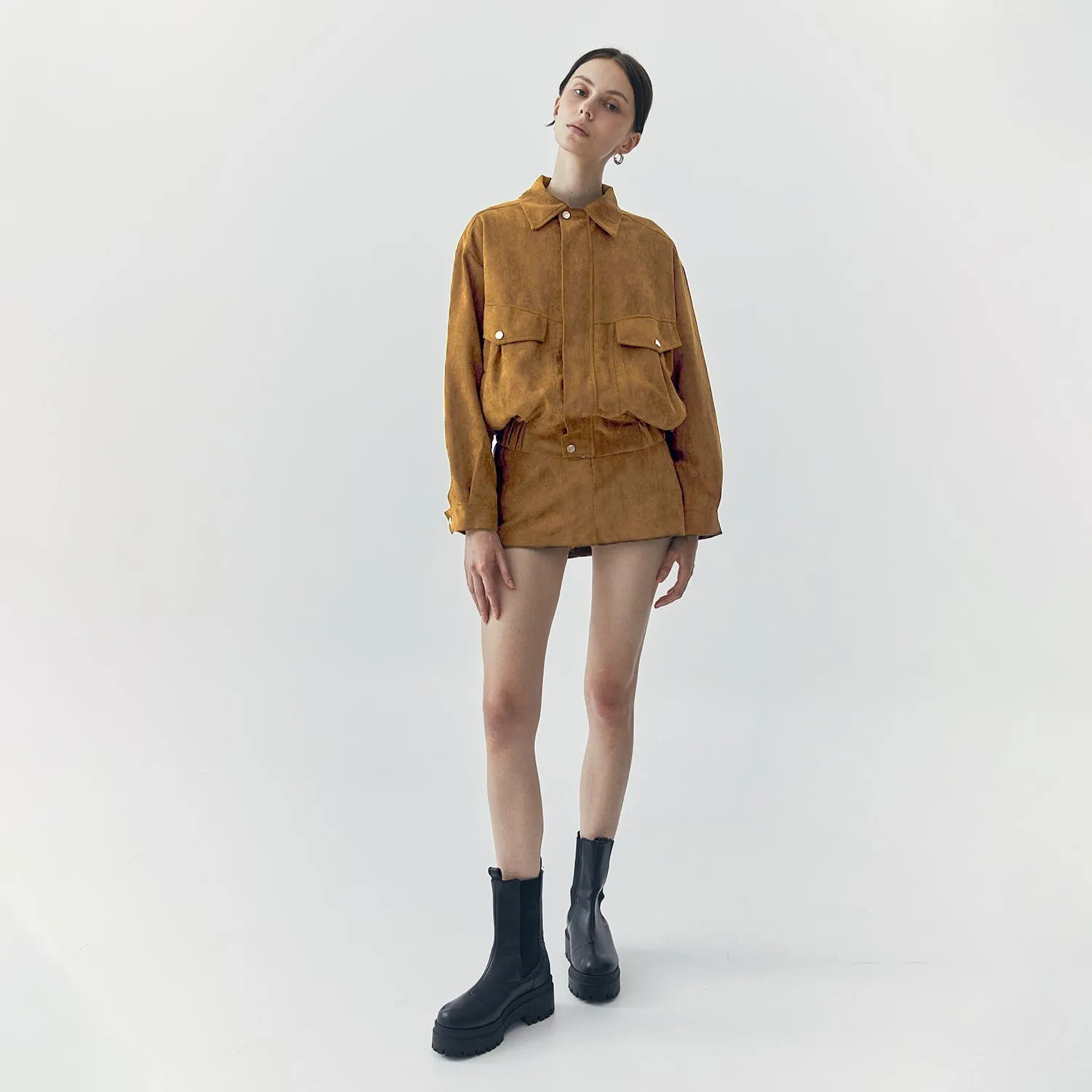 REMI SUEDE JACKET AND SKORT SET