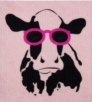 Retro Kitchen Biodegradable Dish Cloth - Cow