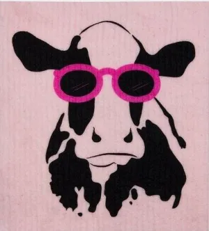 Retro Kitchen Biodegradable Dish Cloth - Cow