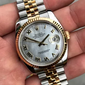 Rolex Datejust 116233 Two Tone Steel Gold Roman MOP Automatic Wristwatch