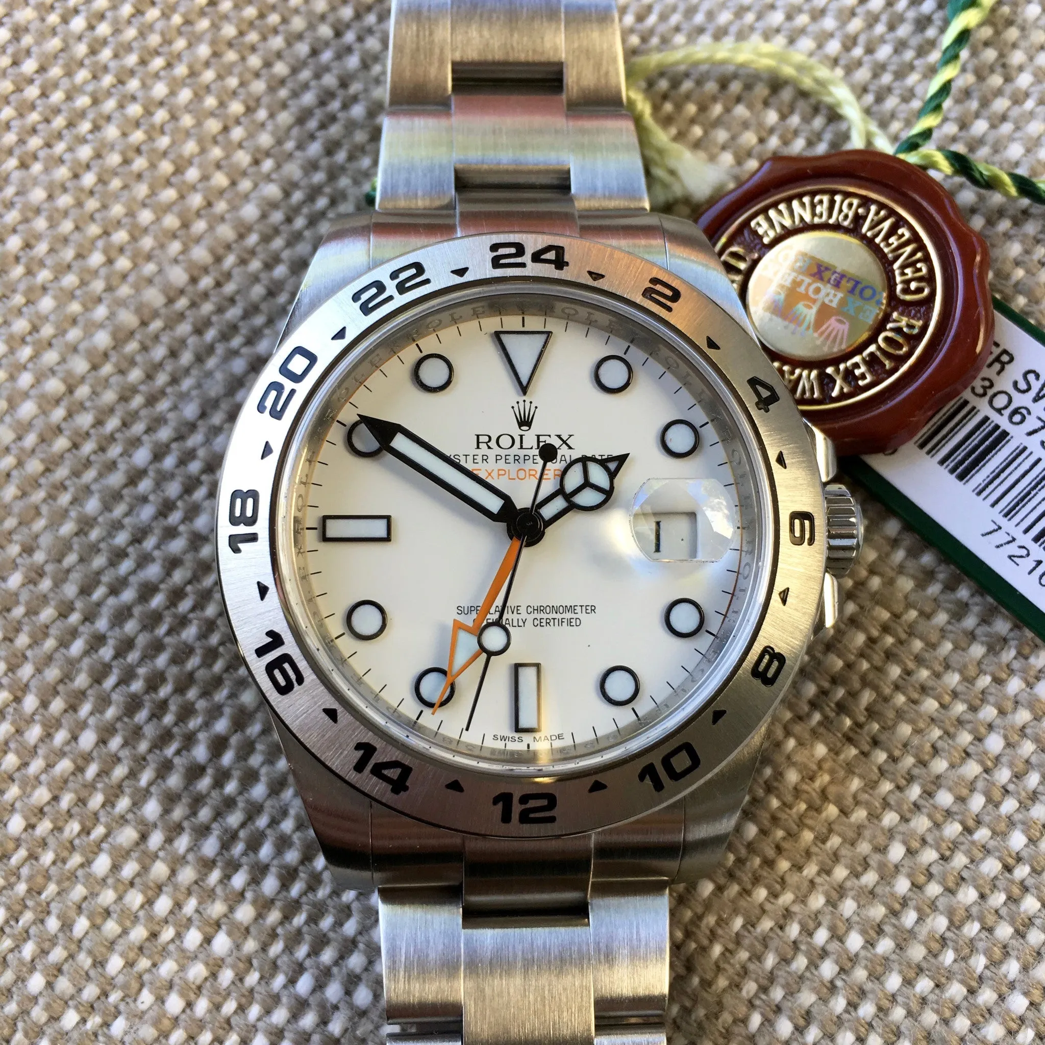Rolex Explorer II 216570 Steel GMT Random Serial Oyster Wristwatch 2013 Box Papers