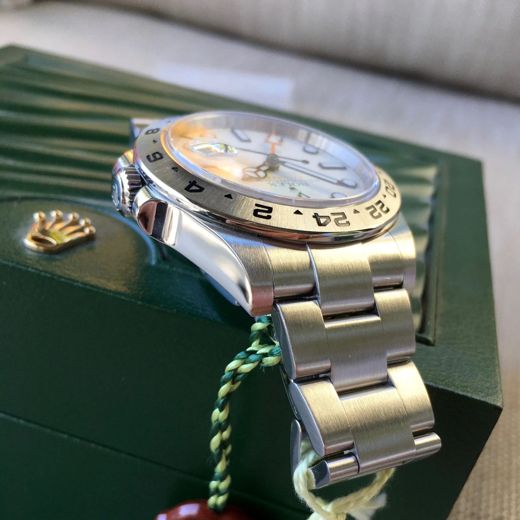 Rolex Explorer II 216570 Steel GMT Random Serial Oyster Wristwatch 2013 Box Papers