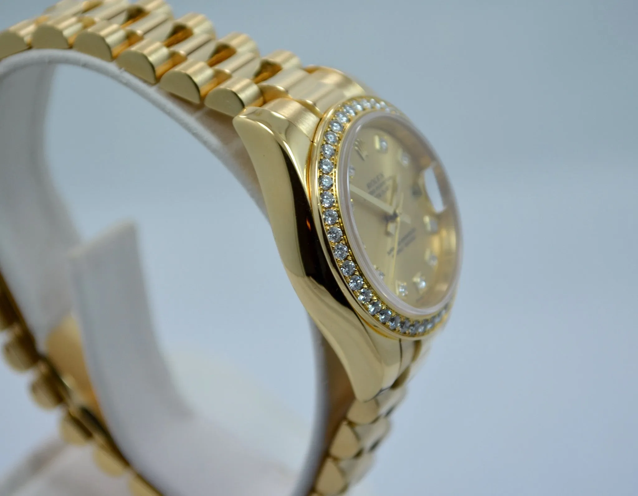 Rolex Ladies President 179138 Datejust 18K Yellow Gold Diamond "K" Serial Champagne Box Papers