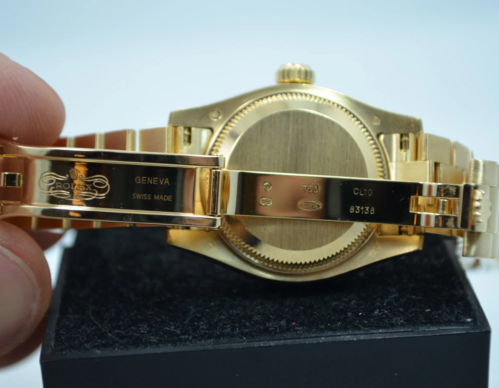 Rolex Ladies President 179138 Datejust 18K Yellow Gold Diamond "K" Serial Champagne Box Papers