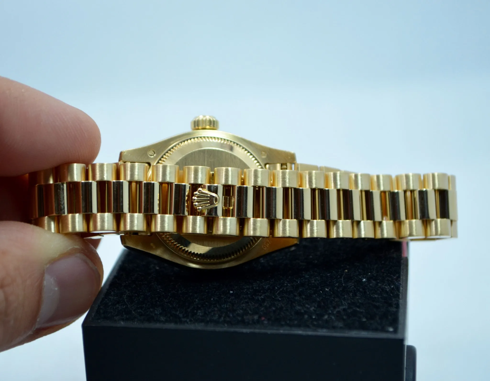 Rolex Ladies President 179138 Datejust 18K Yellow Gold Diamond "K" Serial Champagne Box Papers