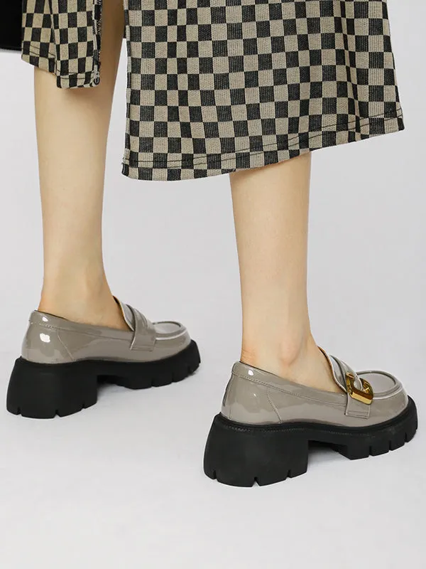 Round-Toe Split-Joint Loafers