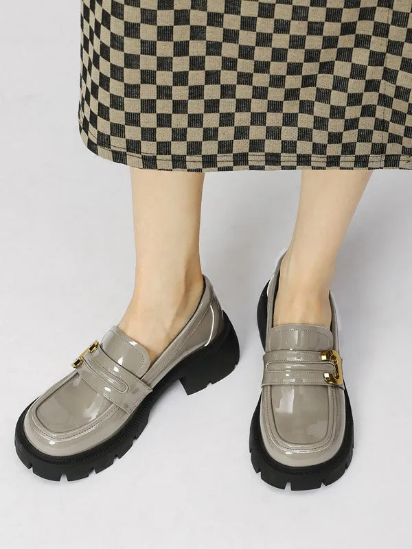 Round-Toe Split-Joint Loafers