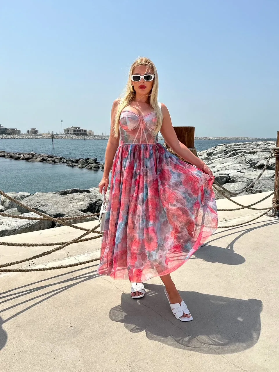Sareza Floral Midi Dress