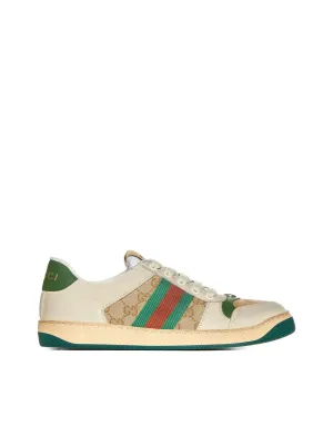 Screener sneaker in suede and GG fabric